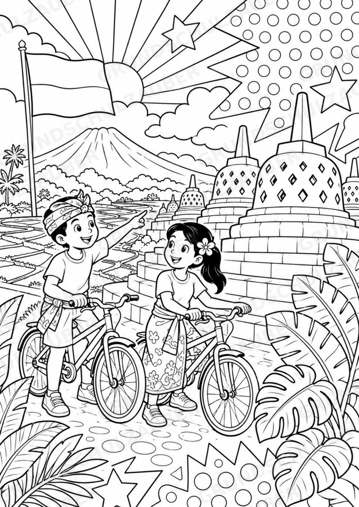 Indonesien POP Art Ausmalbilder 15 Malvorlagen – Materialseite 3