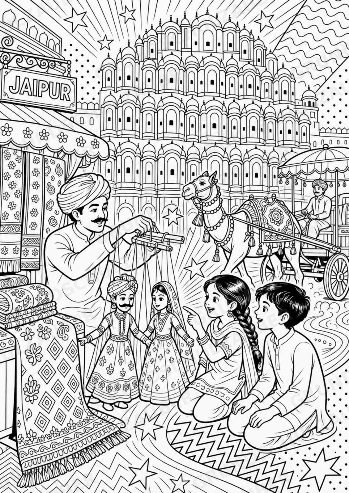 Indien POP Art Ausmalbilder 15 Malvorlagen – Materialseite 4