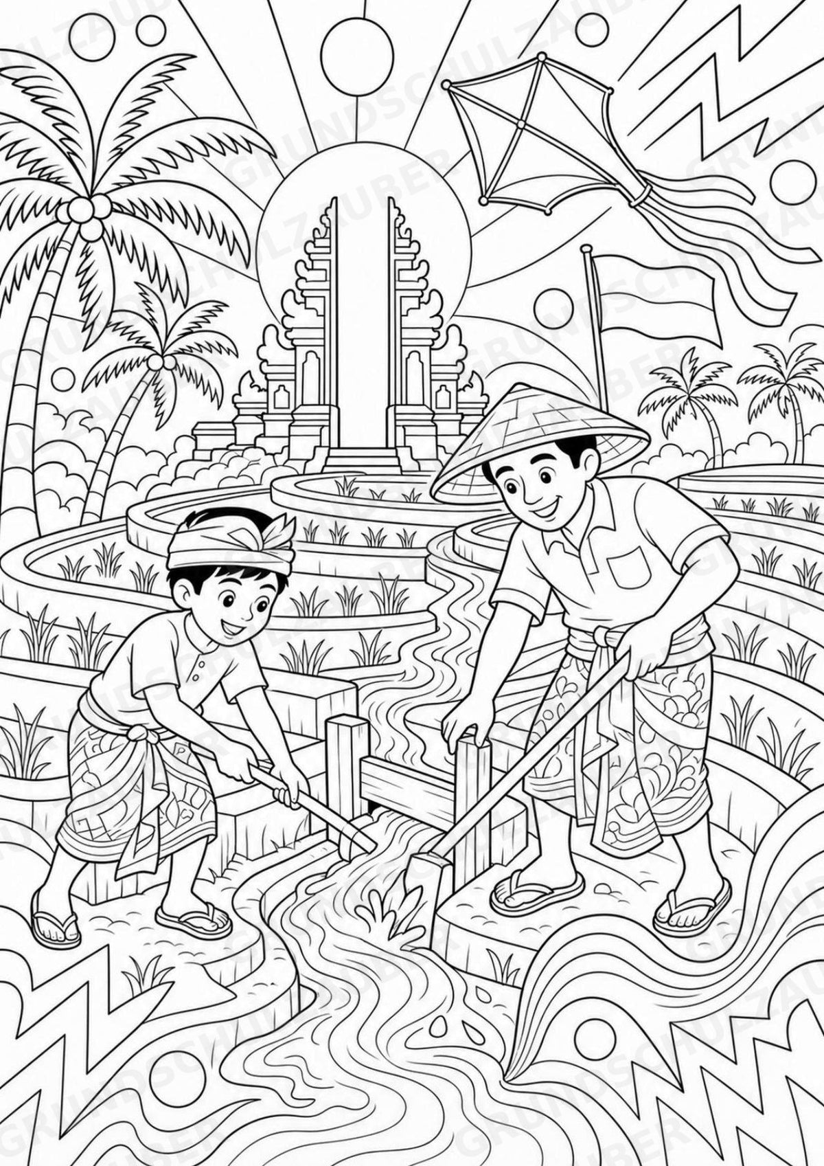 Indonesien POP Art Ausmalbilder 15 Malvorlagen – Materialseite 4
