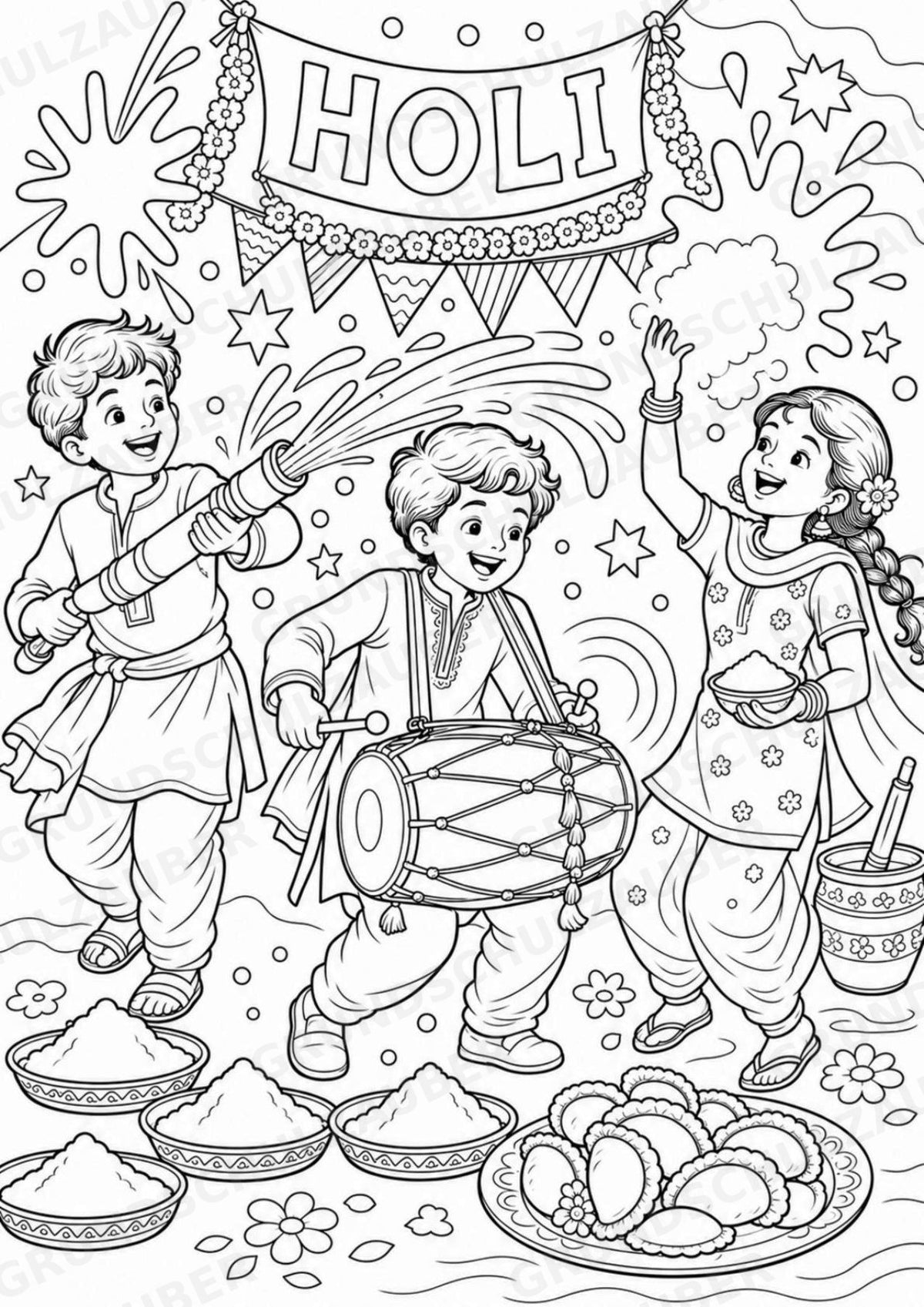 Indien POP Art Ausmalbilder 15 Malvorlagen – Materialseite 8