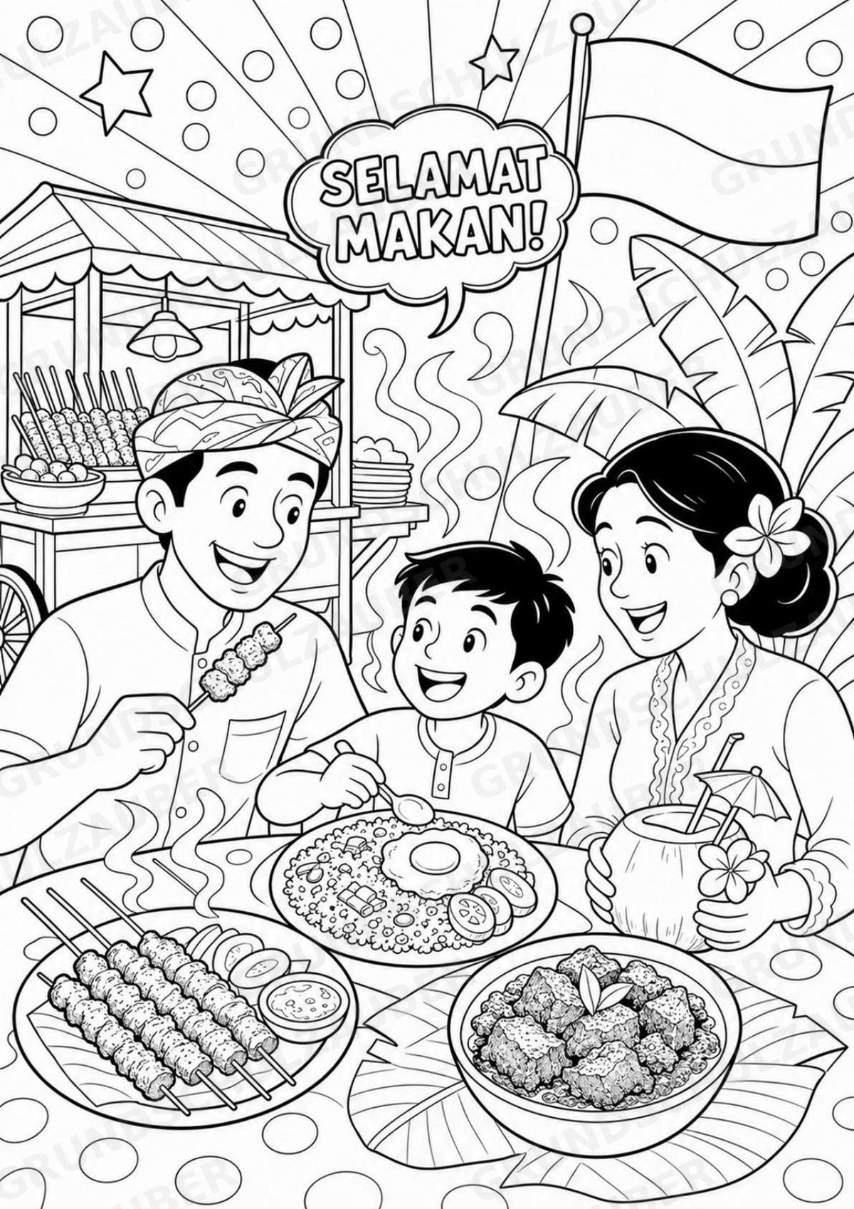 Indonesien POP Art Ausmalbilder 15 Malvorlagen – Materialseite 11