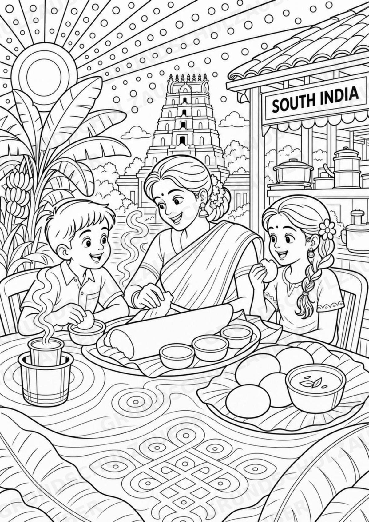 Indien POP Art Ausmalbilder 15 Malvorlagen – Materialseite 12