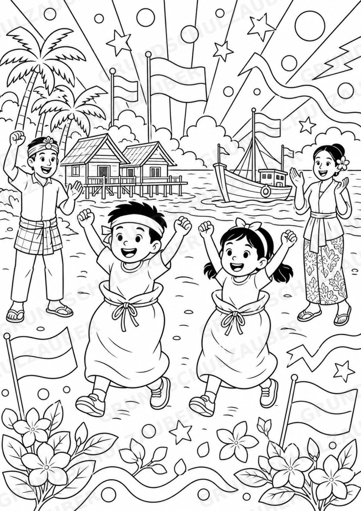 Indonesien POP Art Ausmalbilder 15 Malvorlagen – Materialseite 16