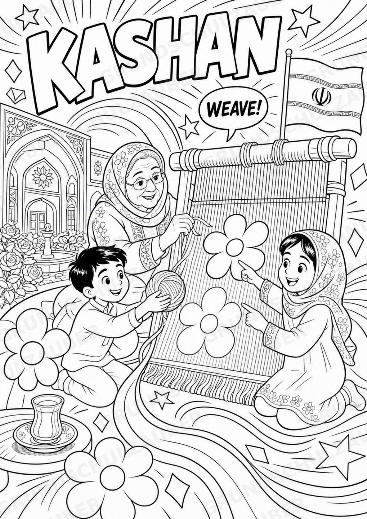 Iran POP Art Ausmalbilder 15 Malvorlagen – Materialseite 9