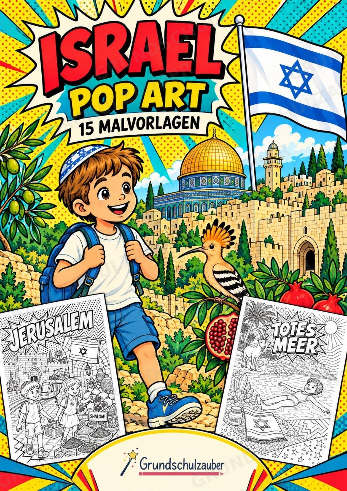 Israel POP Art Ausmalbilder 15 Malvorlagen – Cover