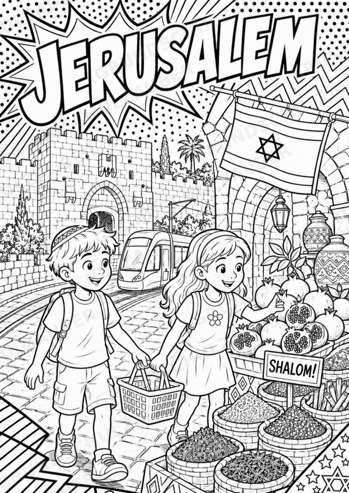 Israel POP Art Ausmalbilder 15 Malvorlagen – Materialseite 3