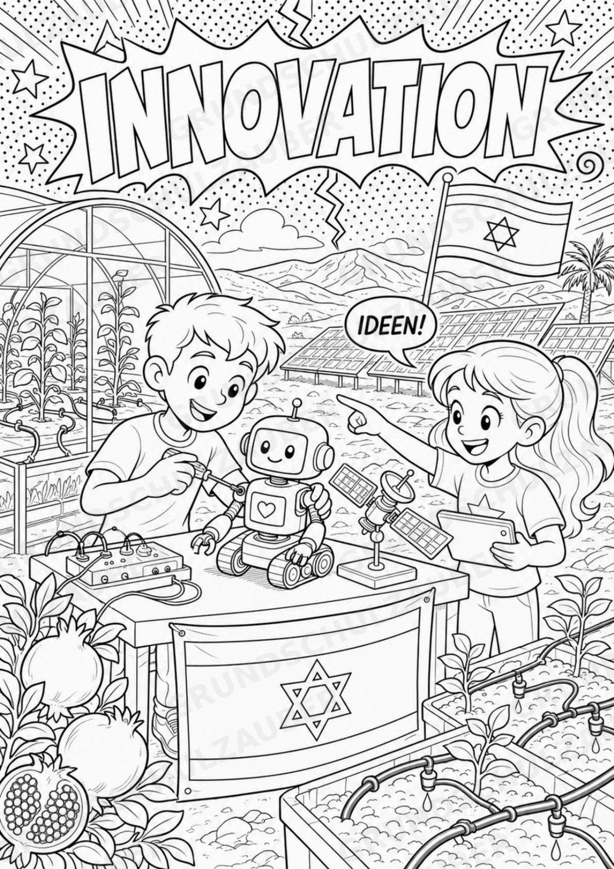 Israel POP Art Ausmalbilder 15 Malvorlagen – Materialseite 16