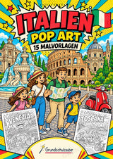 Italien POP Art Ausmalbilder 15 Malvorlagen – Cover