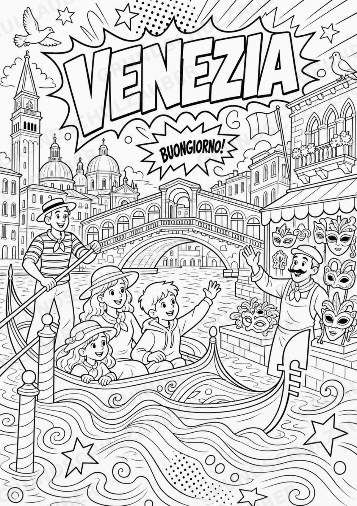 Italien POP Art Ausmalbilder 15 Malvorlagen – Materialseite 3