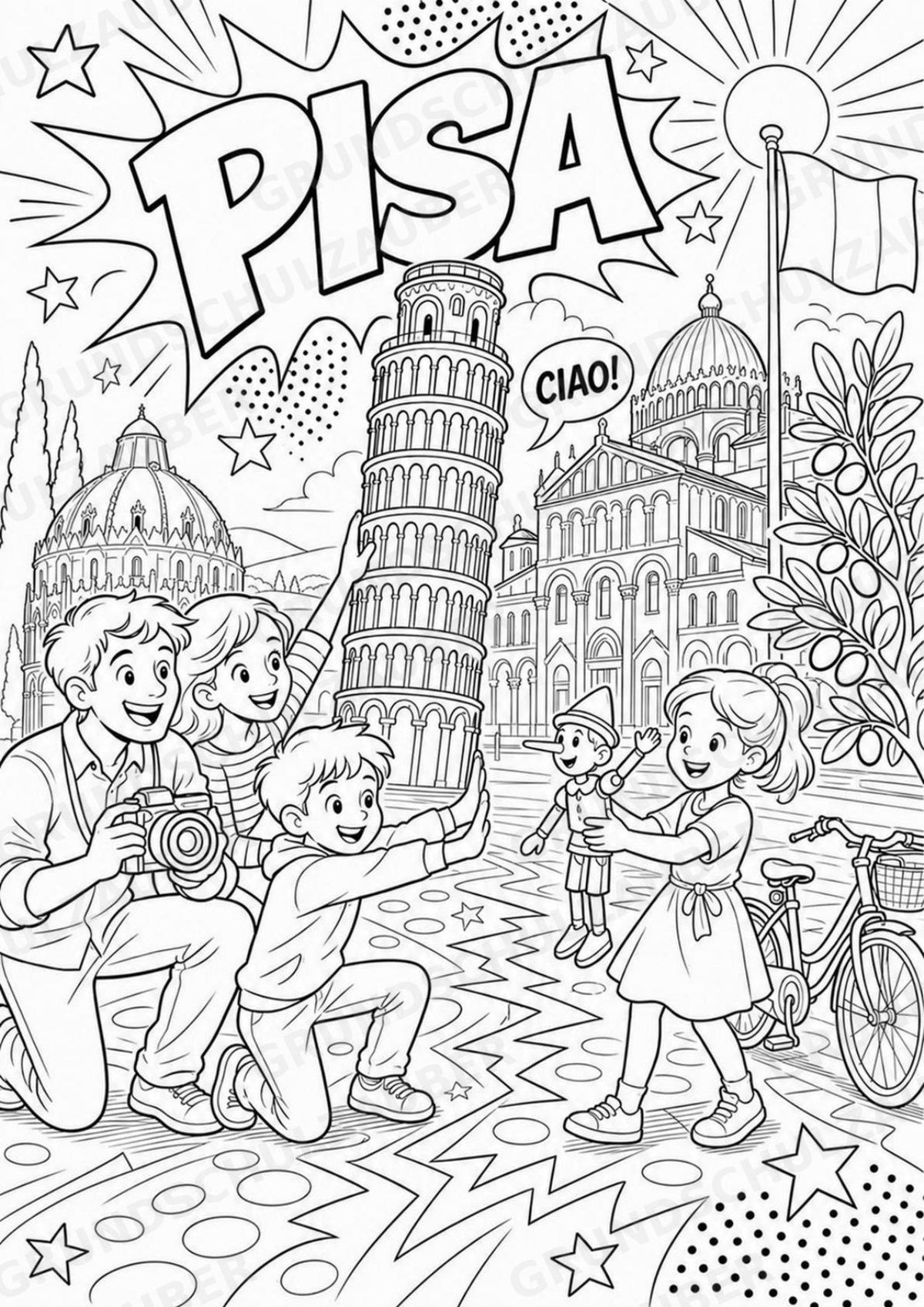 Italien POP Art Ausmalbilder 15 Malvorlagen – Materialseite 6