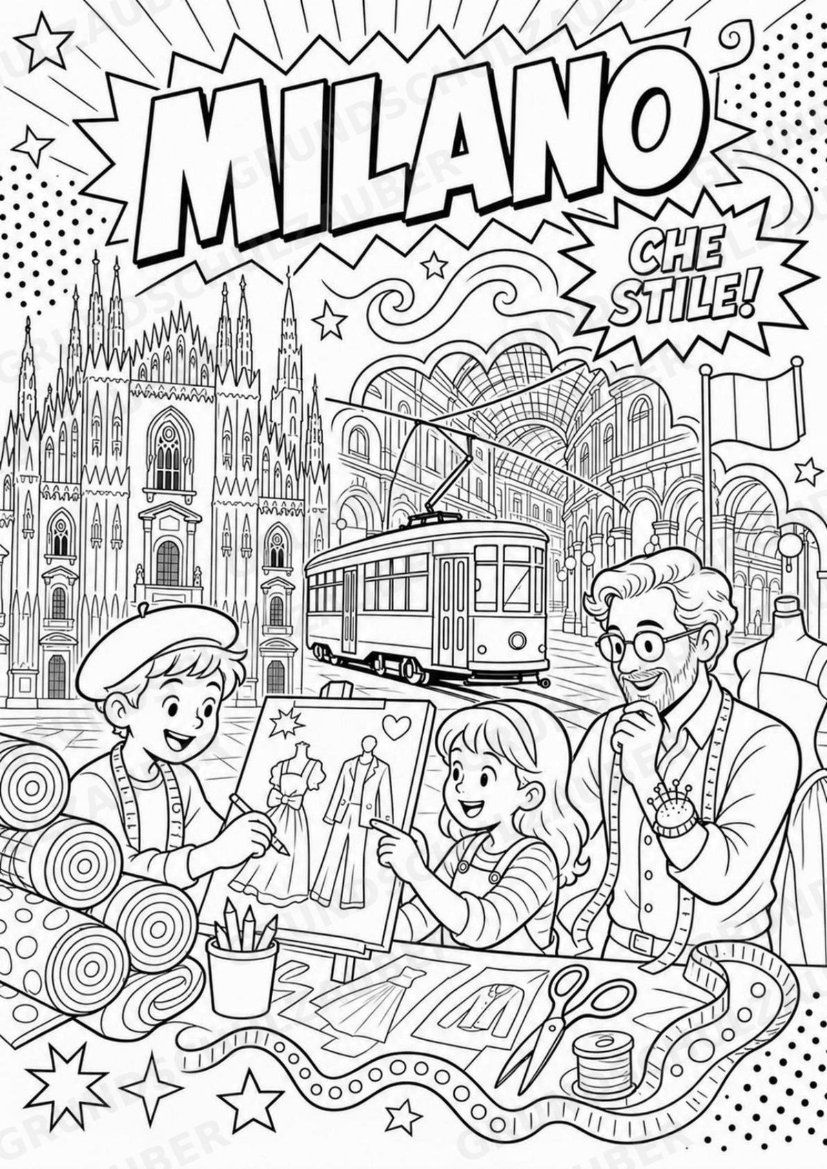 Italien POP Art Ausmalbilder 15 Malvorlagen – Materialseite 10