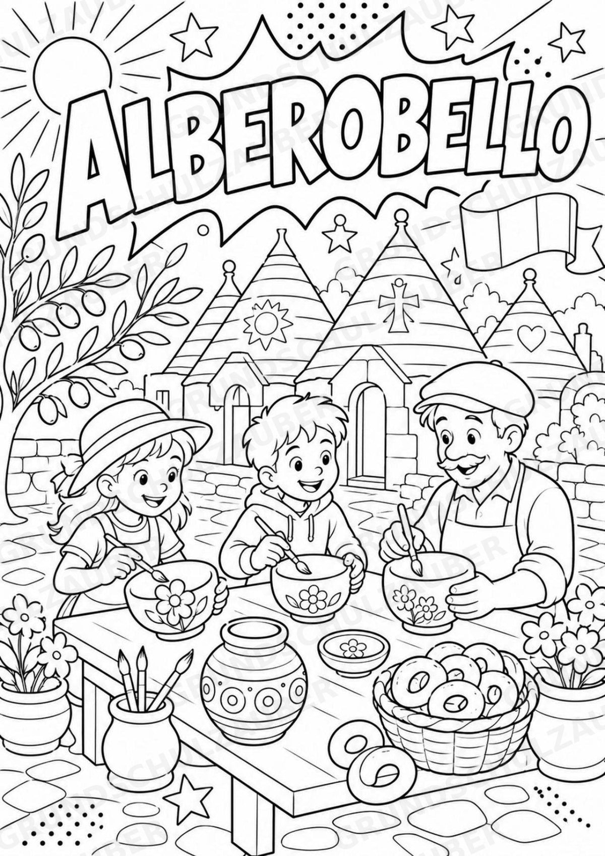 Italien POP Art Ausmalbilder 15 Malvorlagen – Materialseite 15