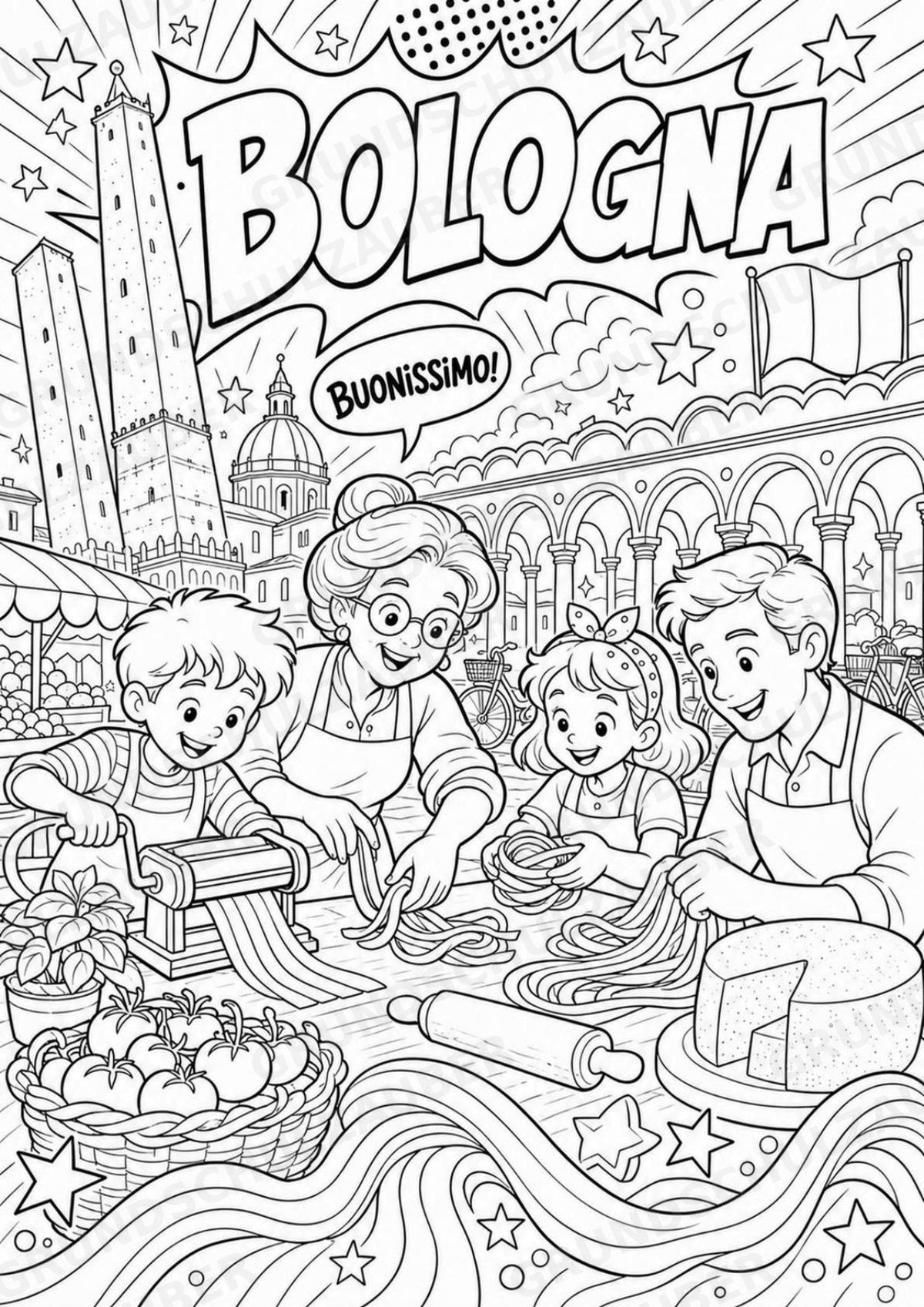 Italien POP Art Ausmalbilder 15 Malvorlagen – Materialseite 16