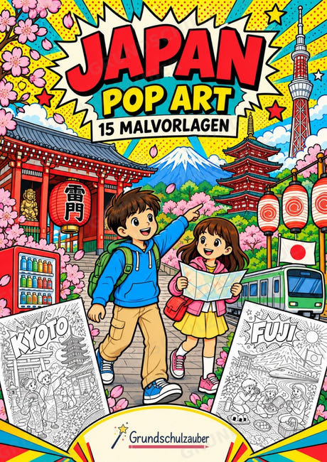 Japan POP Art Ausmalbilder 15 Malvorlagen – Cover