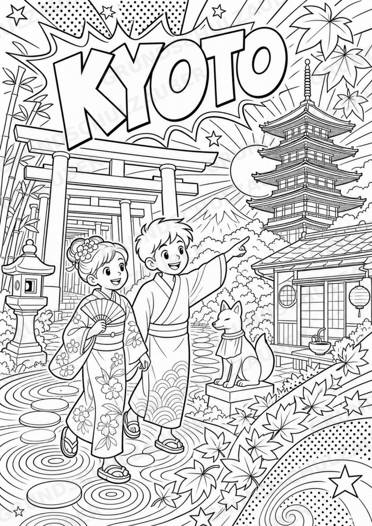 Japan POP Art Ausmalbilder 15 Malvorlagen – Materialseite 3