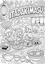 Japan POP Art Ausmalbilder 15 Malvorlagen – Materialseite 10