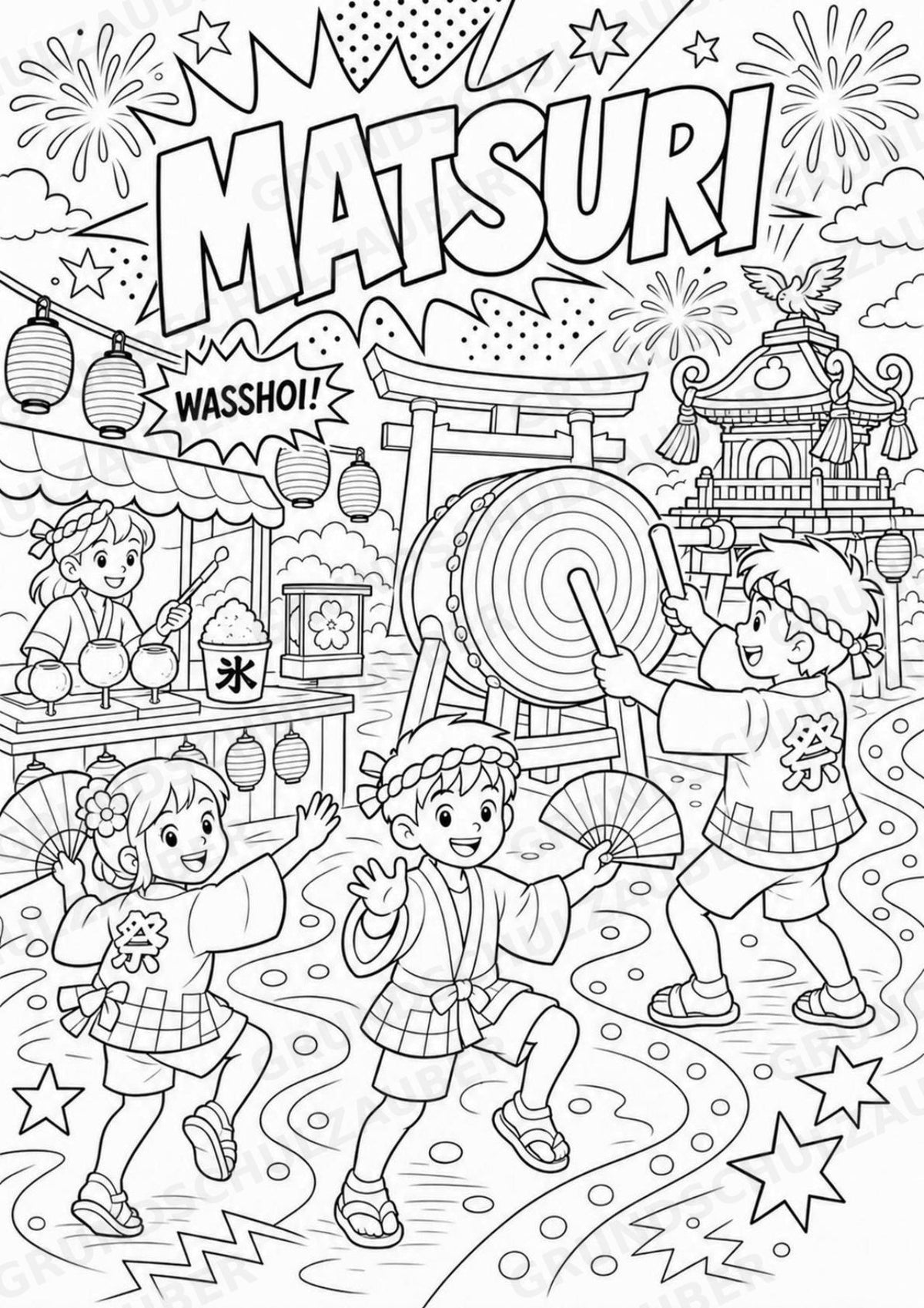 Japan POP Art Ausmalbilder 15 Malvorlagen – Materialseite 11