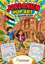 Jordanien POP Art Ausmalbilder 15 Malvorlagen – Cover