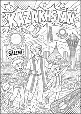 Kasachstan POP Art Ausmalbilder 15 Malvorlagen – Materialseite 2