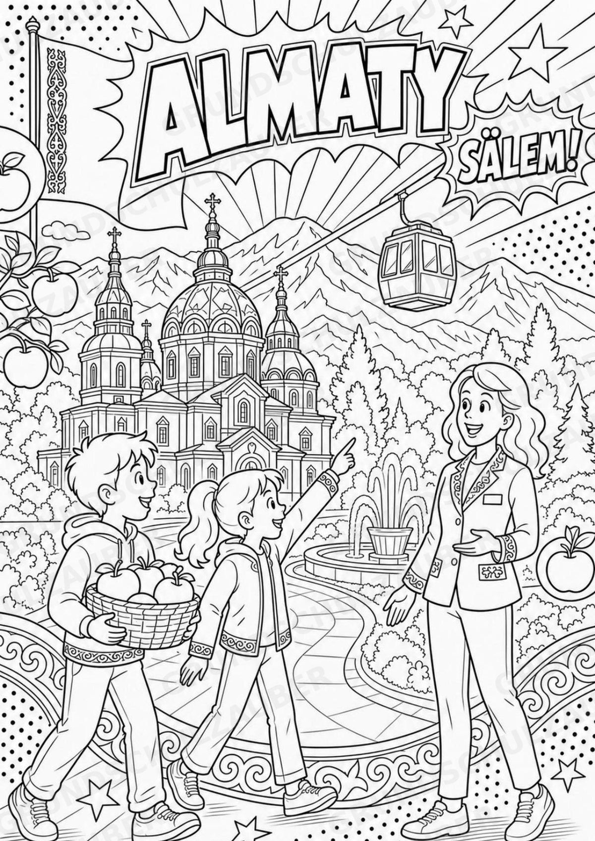 Kasachstan POP Art Ausmalbilder 15 Malvorlagen – Materialseite 3