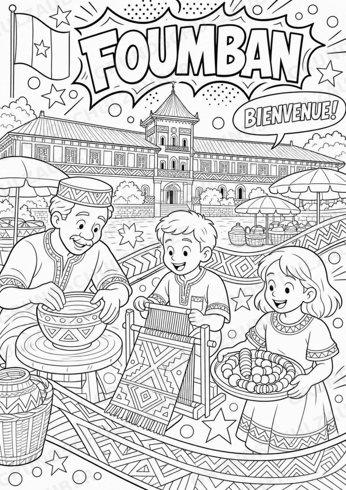 Kamerun POP Art Ausmalbilder 15 Malvorlagen – Materialseite 12