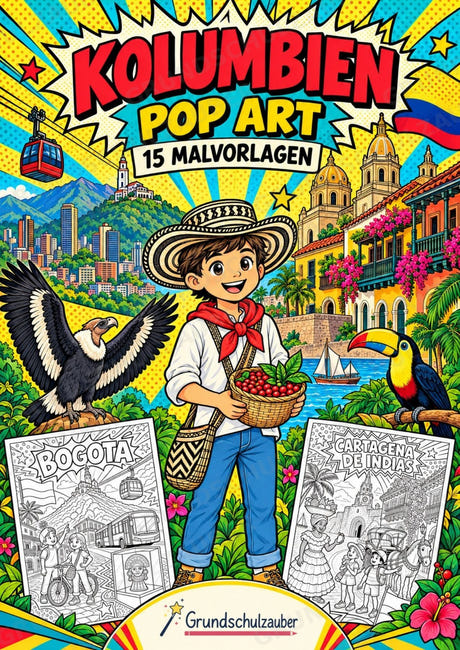 Kolumbien POP Art Ausmalbilder 15 Malvorlagen – Cover