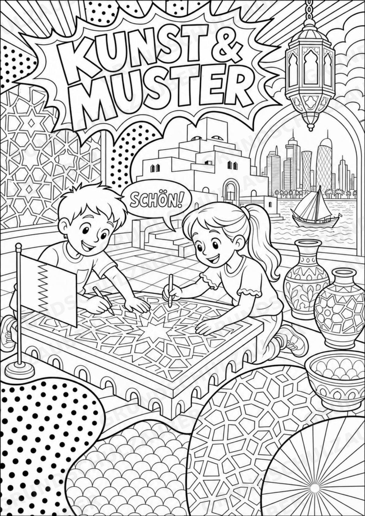 Katar POP Art Ausmalbilder 15 Malvorlagen – Materialseite 12
