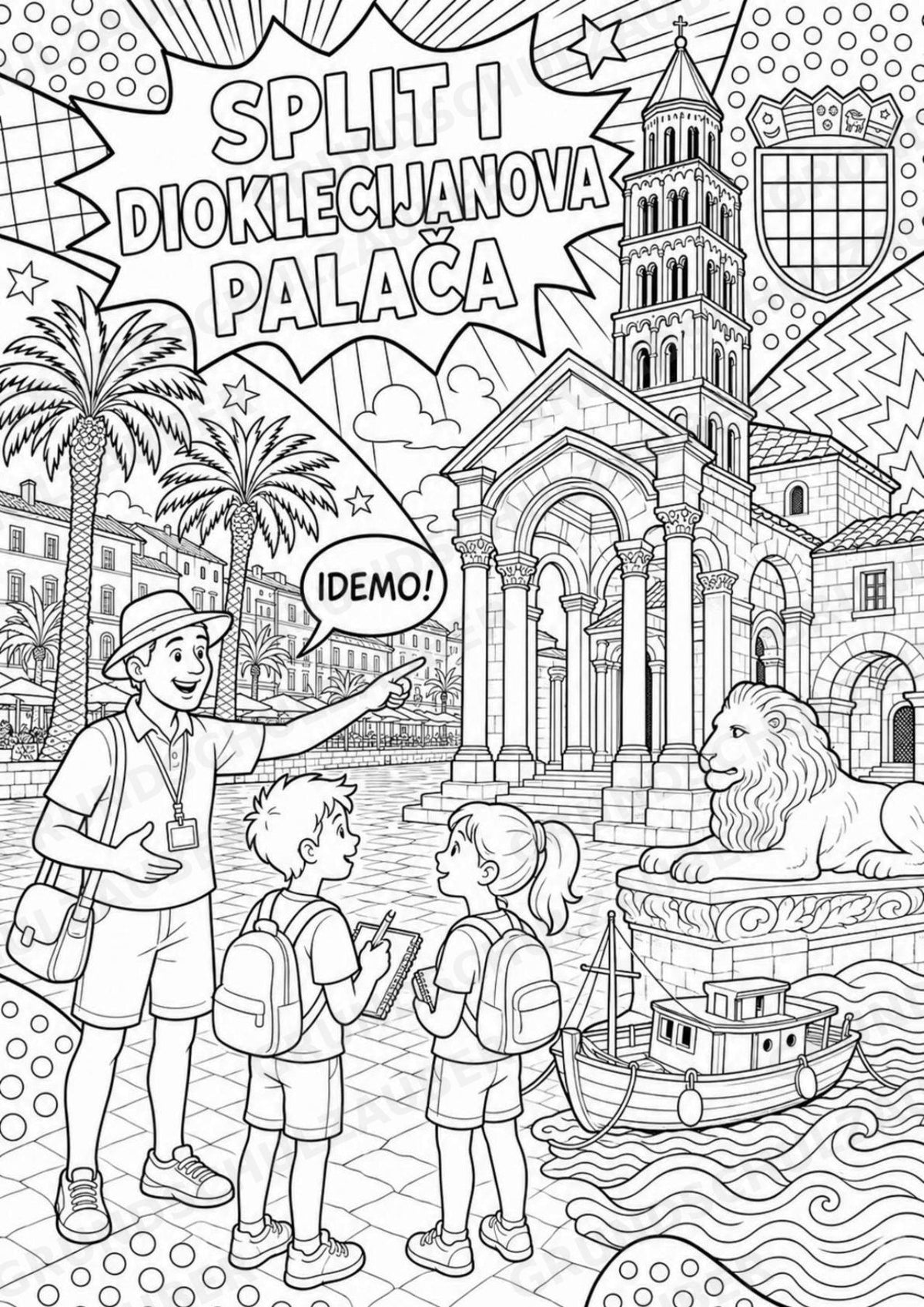 Kroatien POP Art Ausmalbilder 15 Malvorlagen – Materialseite 5