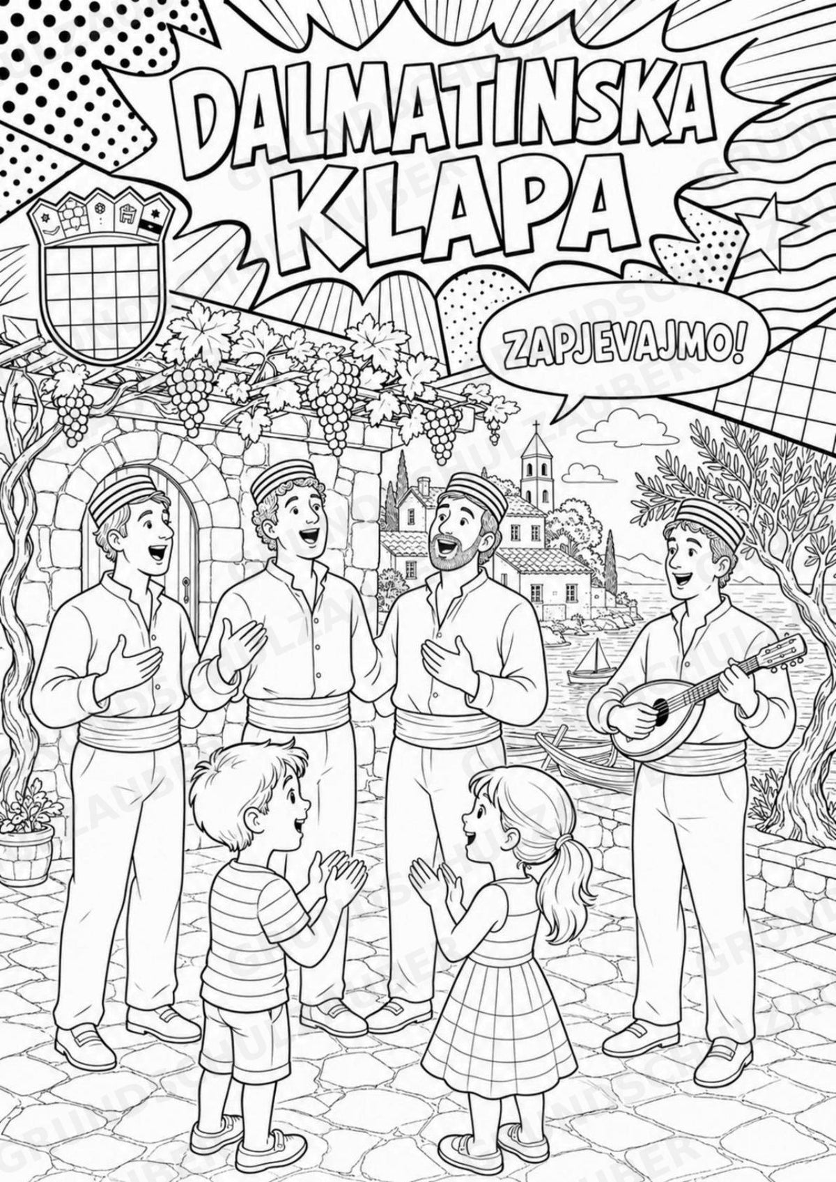 Kroatien POP Art Ausmalbilder 15 Malvorlagen – Materialseite 7