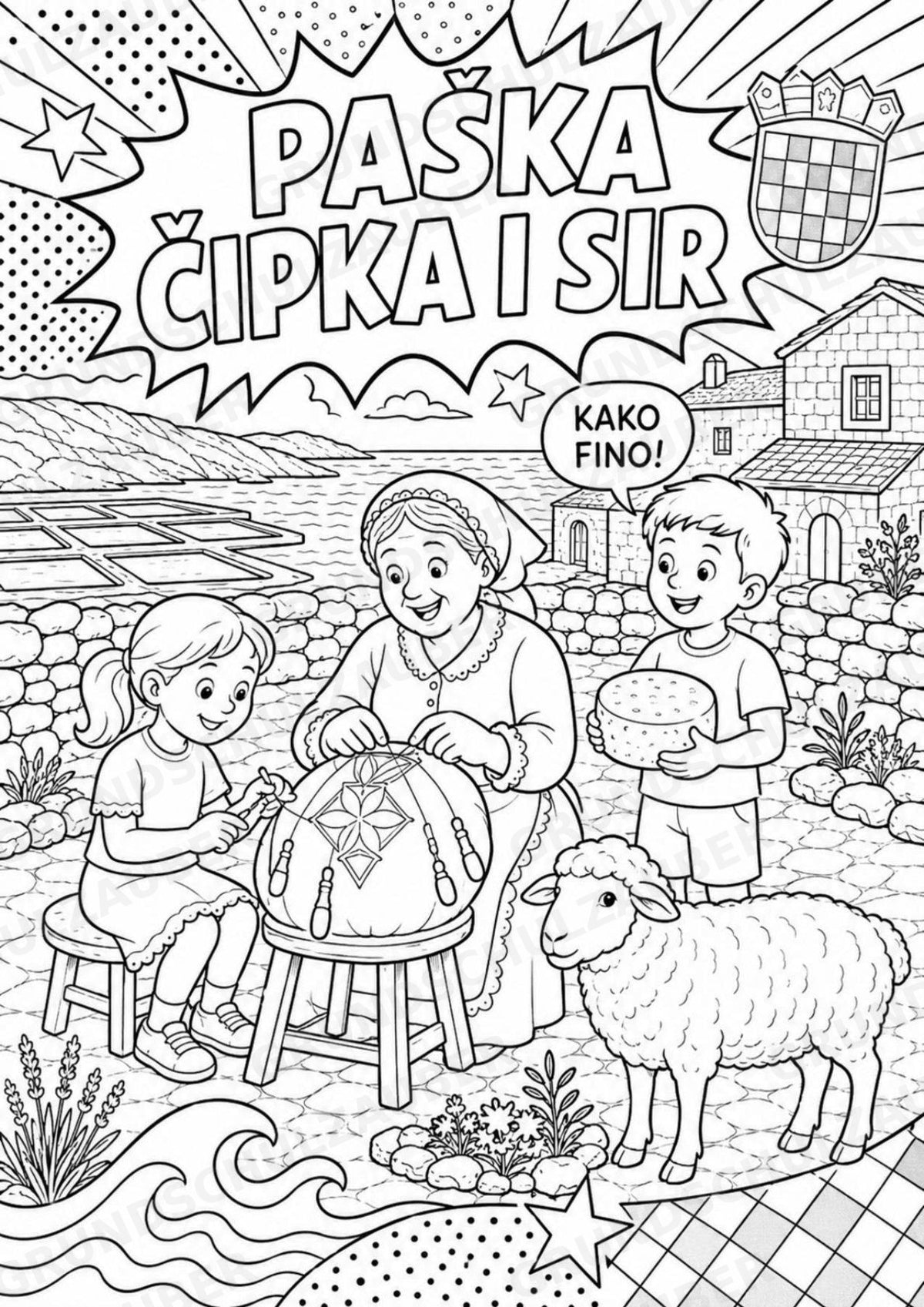 Kroatien POP Art Ausmalbilder 15 Malvorlagen – Materialseite 12