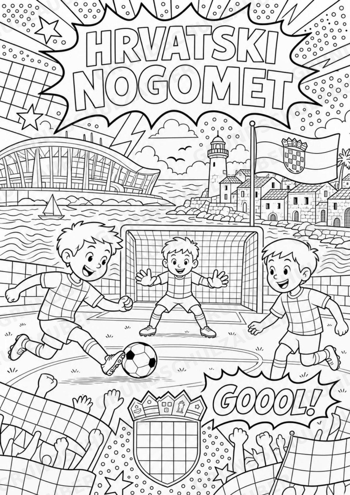 Kroatien POP Art Ausmalbilder 15 Malvorlagen – Materialseite 13