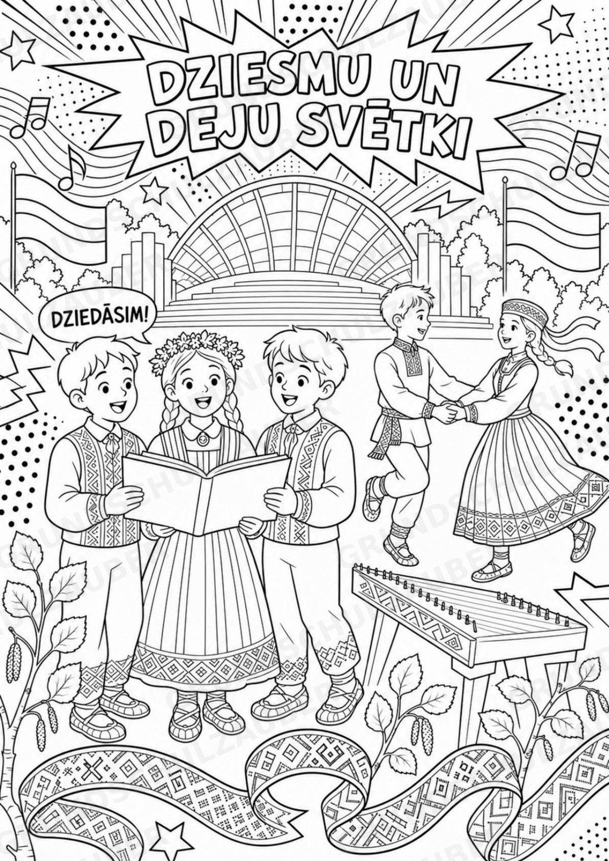 Lettland POP Art Ausmalbilder 15 Malvorlagen – Materialseite 9