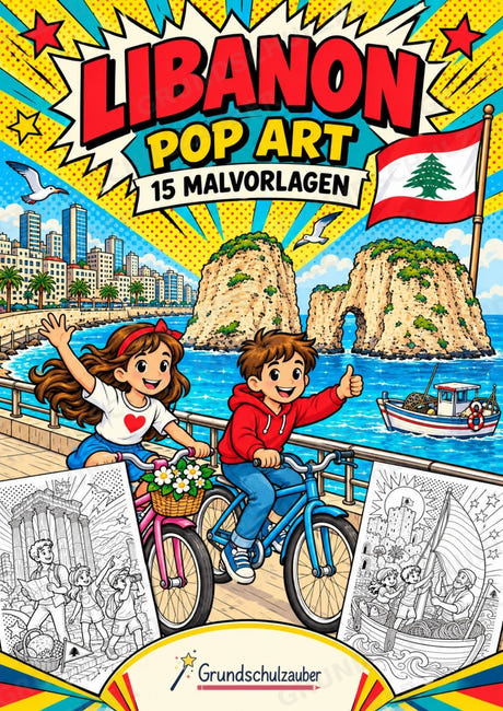 Libanon POP Art Ausmalbilder 15 Malvorlagen – Cover