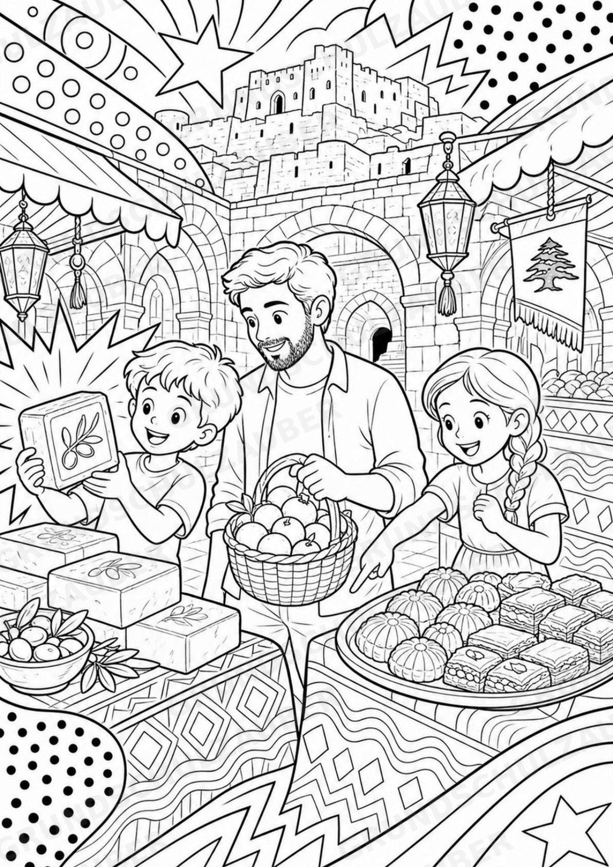 Libanon POP Art Ausmalbilder 15 Malvorlagen – Materialseite 15