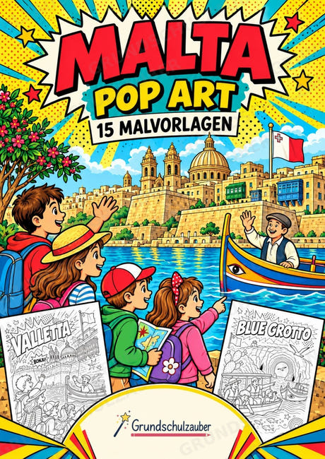 Malta POP Art Ausmalbilder 15 Malvorlagen – Cover