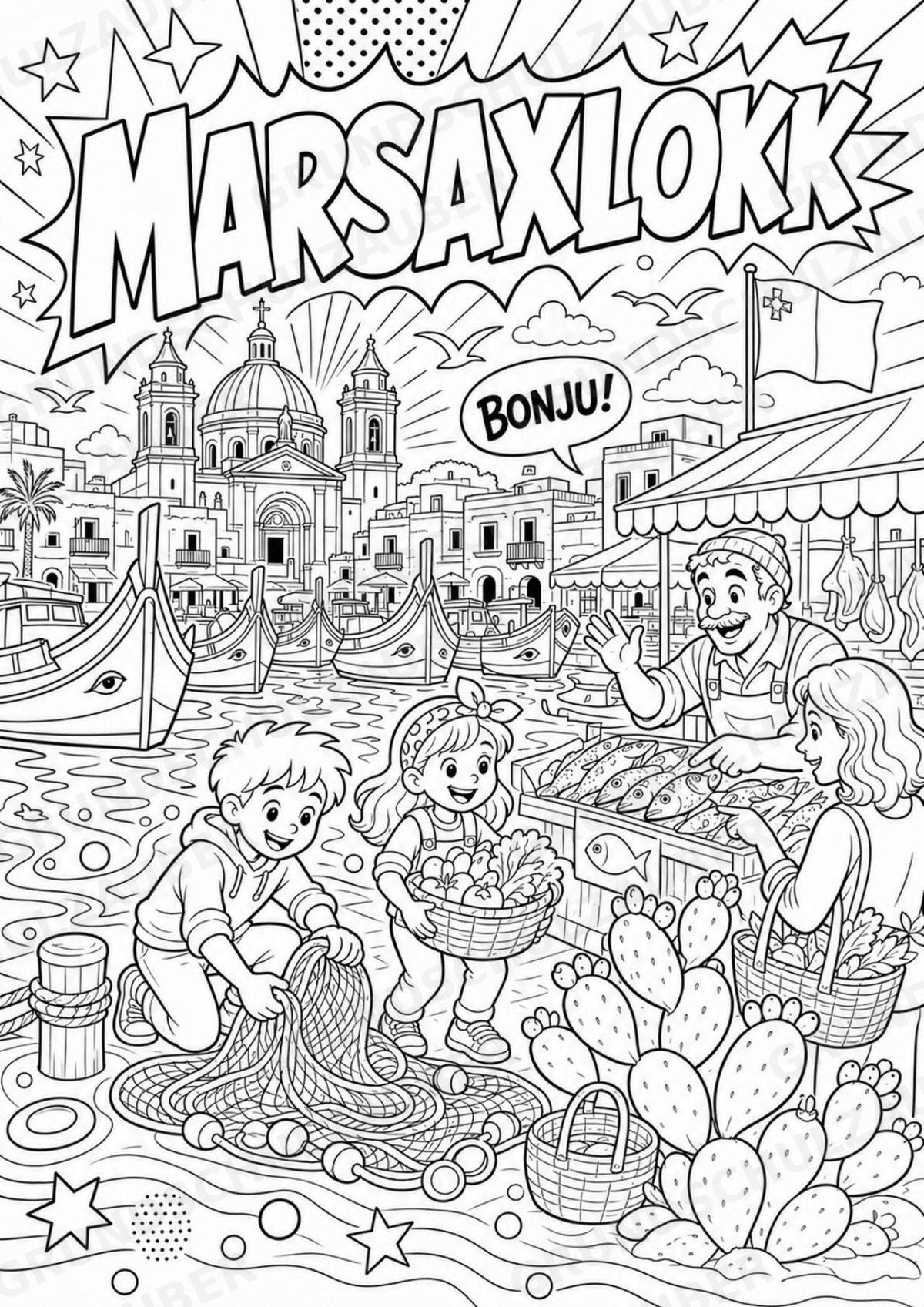 Malta POP Art Ausmalbilder 15 Malvorlagen – Materialseite 6