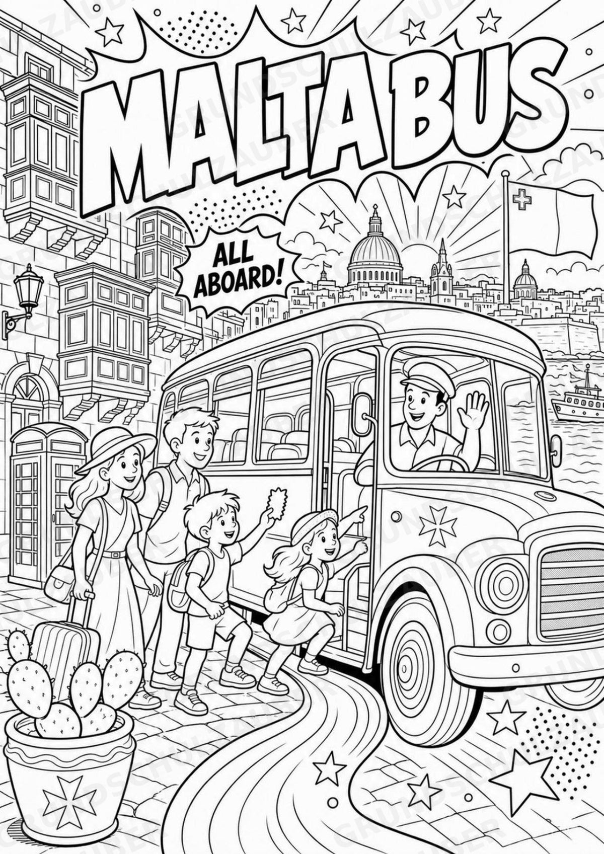 Malta POP Art Ausmalbilder 15 Malvorlagen – Materialseite 15