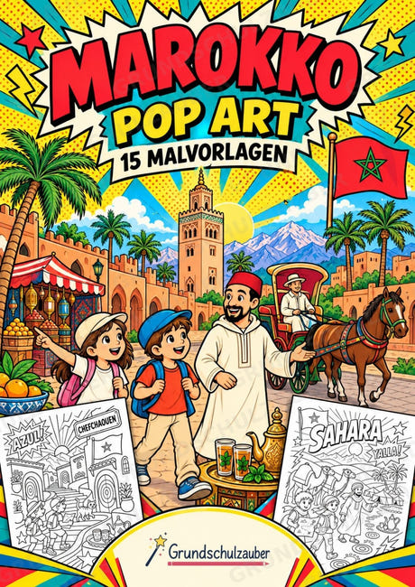 Marokko POP Art Ausmalbilder 15 Malvorlagen – Cover