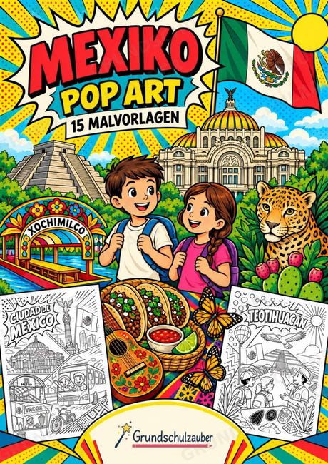 Mexiko POP Art Ausmalbilder 15 Malvorlagen – Cover