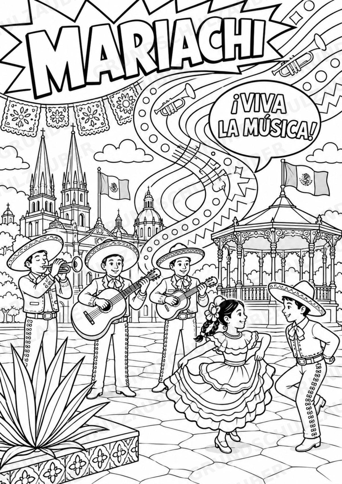 Mexiko POP Art Ausmalbilder 15 Malvorlagen – Materialseite 8