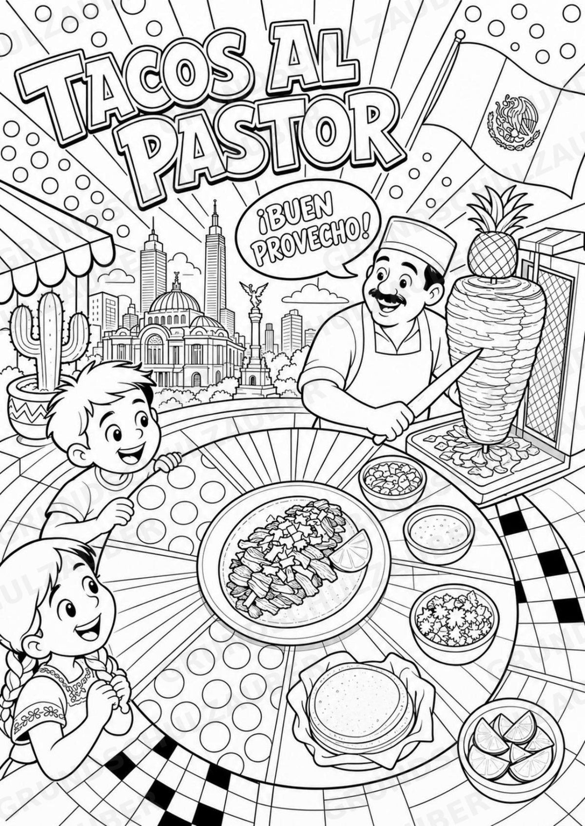 Mexiko POP Art Ausmalbilder 15 Malvorlagen – Materialseite 10