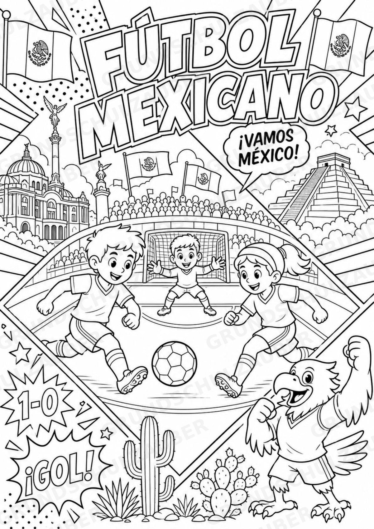 Mexiko POP Art Ausmalbilder 15 Malvorlagen – Materialseite 16