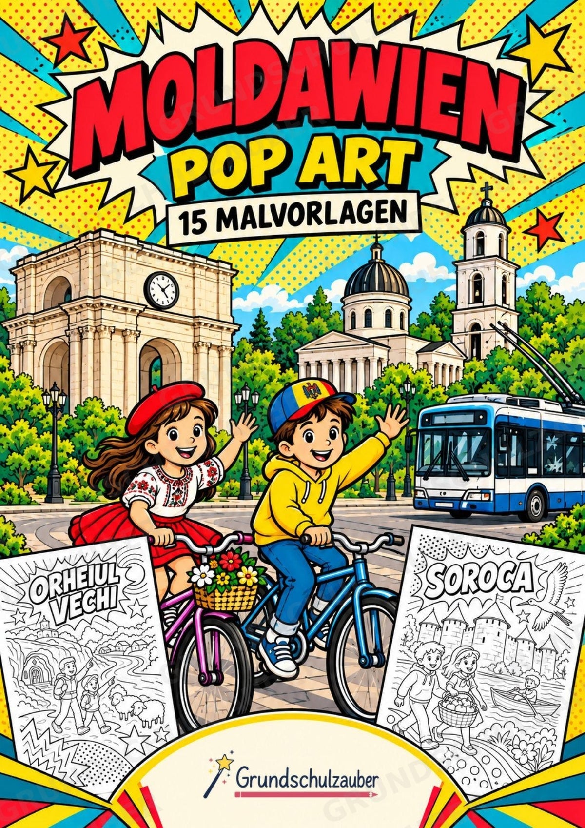 Moldawien POP Art Ausmalbilder 15 Malvorlagen – Cover