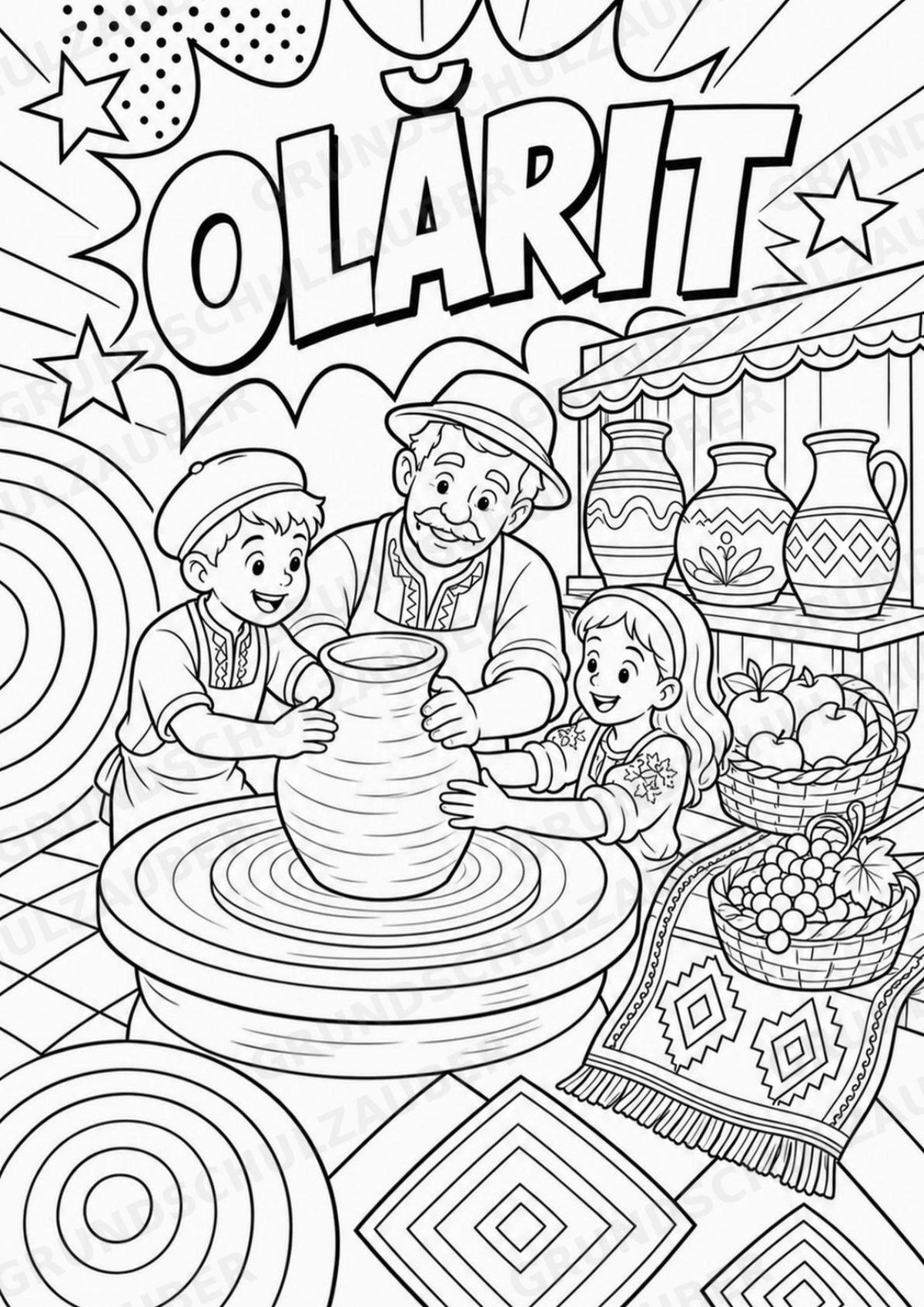 Moldawien POP Art Ausmalbilder 15 Malvorlagen – Materialseite 16