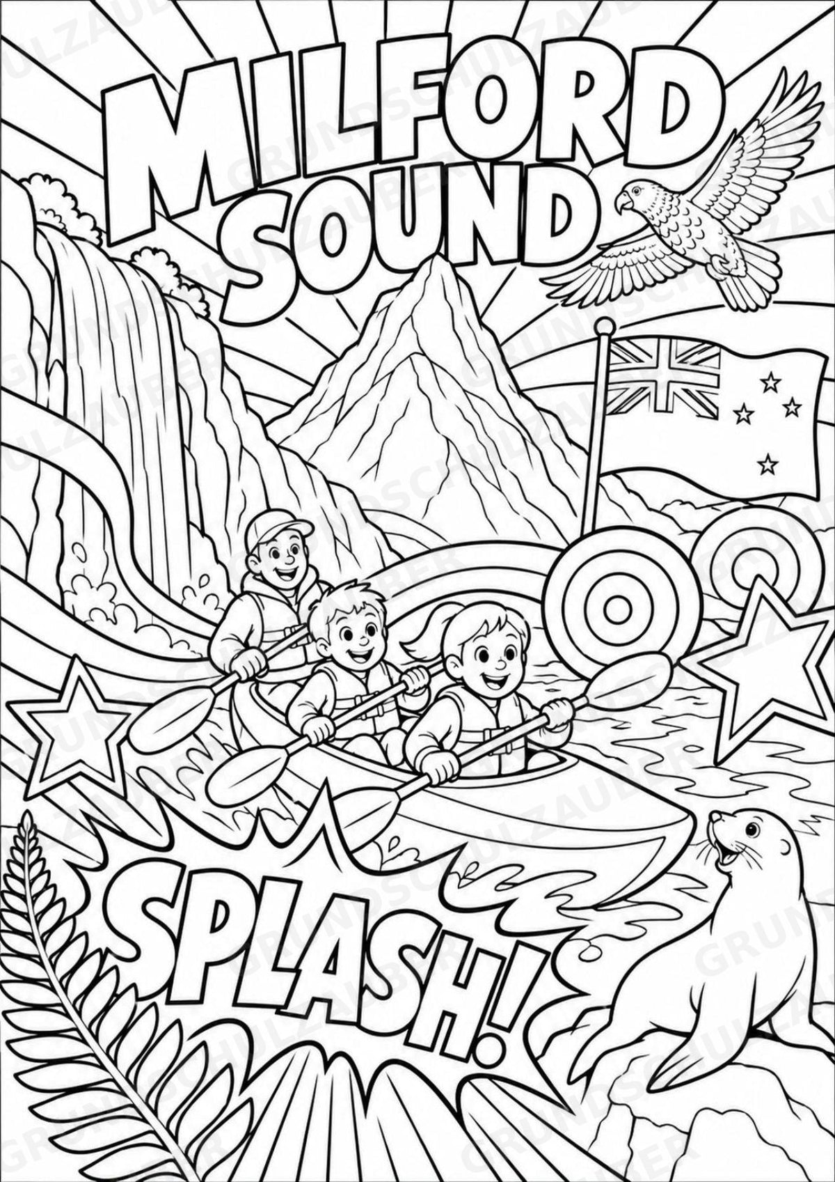 Neuseeland POP Art Ausmalbilder 15 Malvorlagen – Materialseite 5