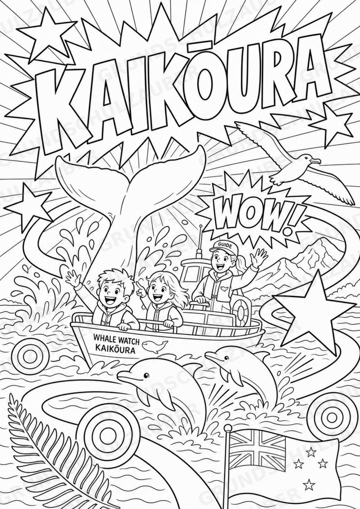 Neuseeland POP Art Ausmalbilder 15 Malvorlagen – Materialseite 11