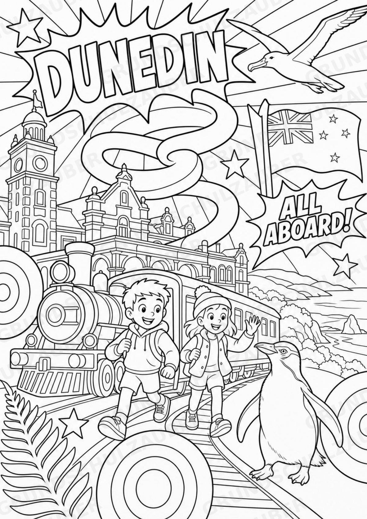 Neuseeland POP Art Ausmalbilder 15 Malvorlagen – Materialseite 16