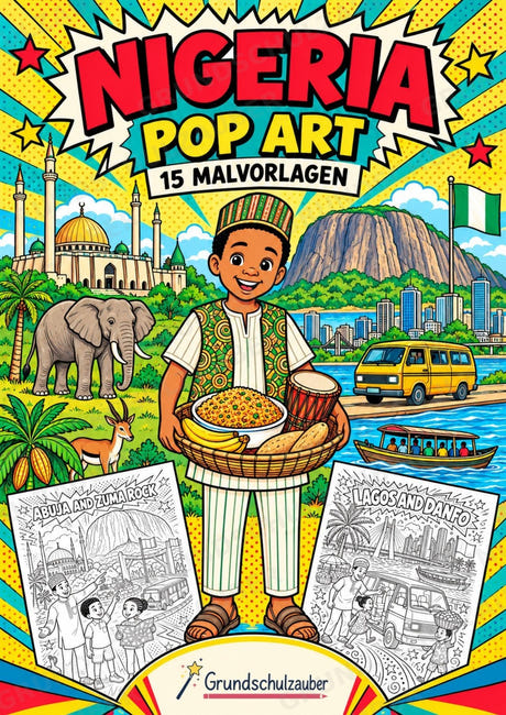 Nigeria POP Art Ausmalbilder 15 Malvorlagen – Cover