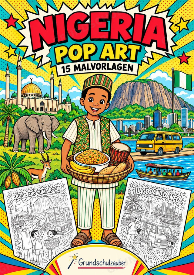 Nigeria POP Art Ausmalbilder 15 Malvorlagen – Cover