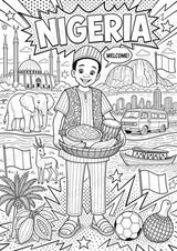 Nigeria POP Art Ausmalbilder 15 Malvorlagen – Materialseite 2